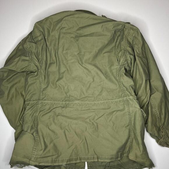 70s Vintage M-65 Military Field Jacket OG-107 Green Sz L (Approx) Scovill Zip - Picture 4 of 13
